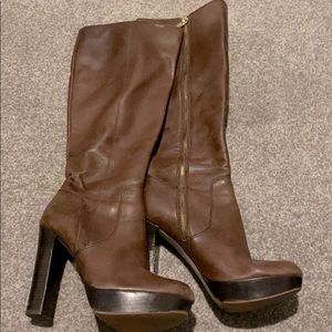 Michael Kora Brown Leather platform boots - size 8